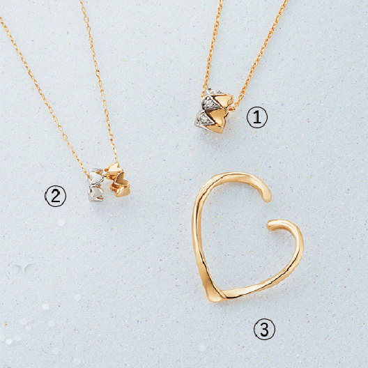 STAR JEWELRY / 4F【Winter限定】TONE OF LOVE（数量限定・スペシャルボックス付き）①K18YG/Pt950 ダイヤモンド  132,000円②K10YG/K10WG  39,600円  ③K10YG 35,200円