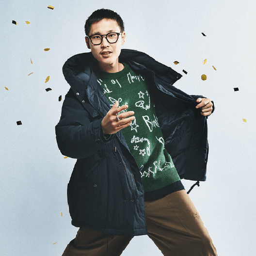 CONVERSE TOKYO / 2F ①【CONVERSE TOKYO×WILD THINGS】PRIMALOFT® M65 MODS COAT  82,500円 ②STATEMENT LOGO PULLOVER  20,900円 ③TWILL WIDE SLACKS PANTS  14,300円