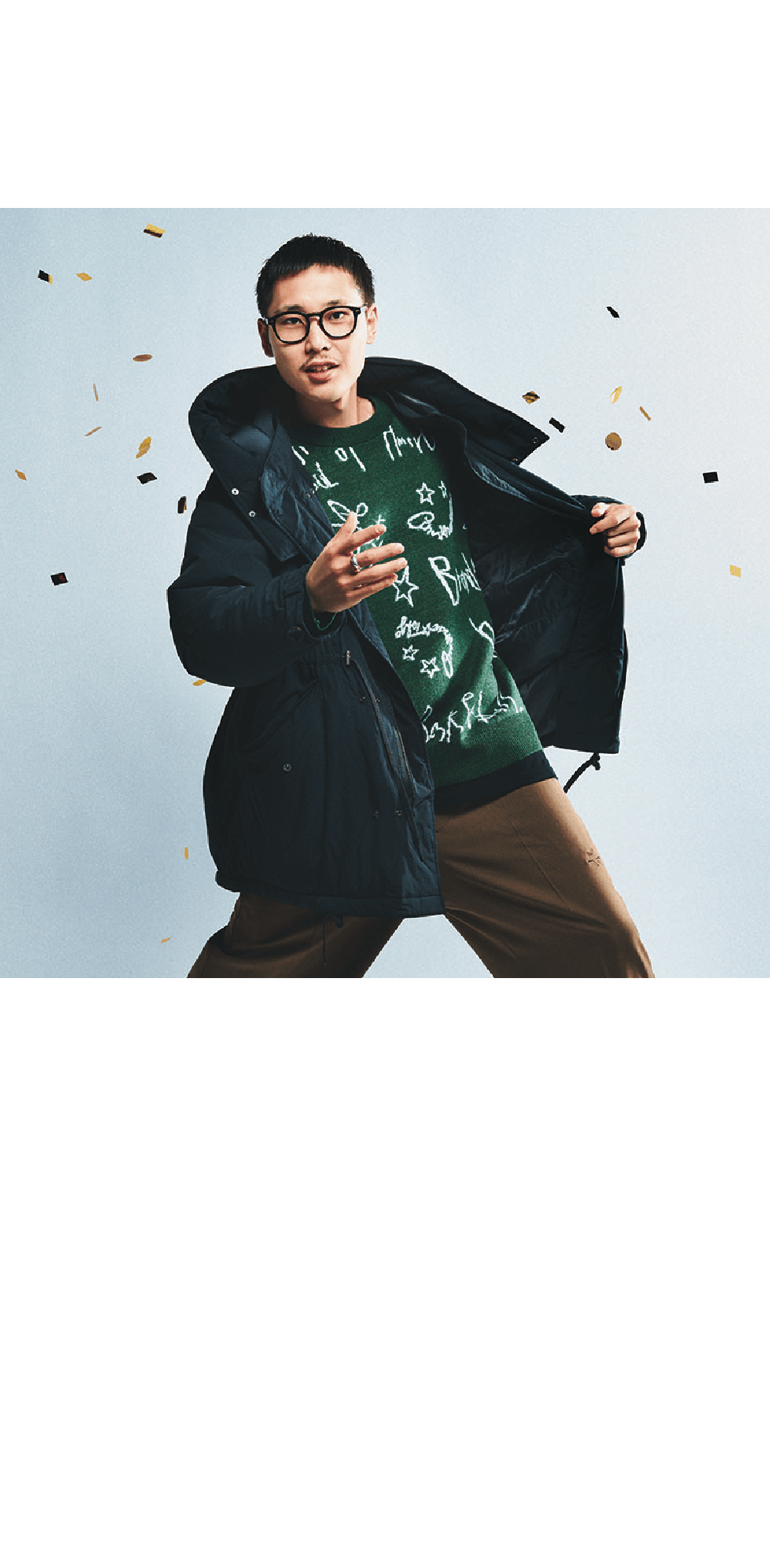 CONVERSE TOKYO / 2F ①【CONVERSE TOKYO×WILD THINGS】 PRIMALOFT® M65 MODS COAT  82,500円 ②STATEMENT LOGO PULLOVER  20,900円 ③TWILL WIDE SLACKS PANTS  14,300円