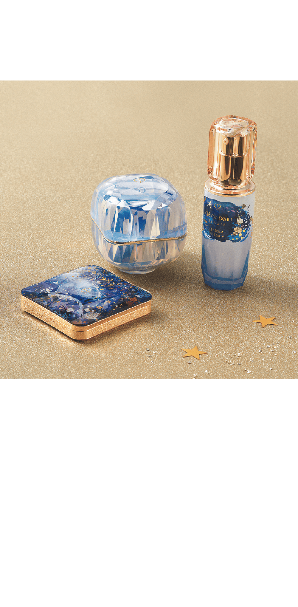 クレ・ド・ポー ボーテ / 6F クレ・ド・ポー ボーテ【数量限定品】①ル・レオスールデクラ〈フェイスカラー〉 9,350円②ラ・クレーム（医薬部外品） 66,000円③ル・セラム（医薬部外品） 27,500円 ①プレシャスオパールの輝きに着目して生まれた、あなただけの表情を美しく際立たせるハイライティングパウダーです。②唯一無二の輝きで満たすハイパフォーマンスクリーム。とろけるように肌になじみうるおいとハリ・弾力をもたらします。③瞬時に肌へなじみ、なめらかさを極めたふっくら肌へ導く美容液です。