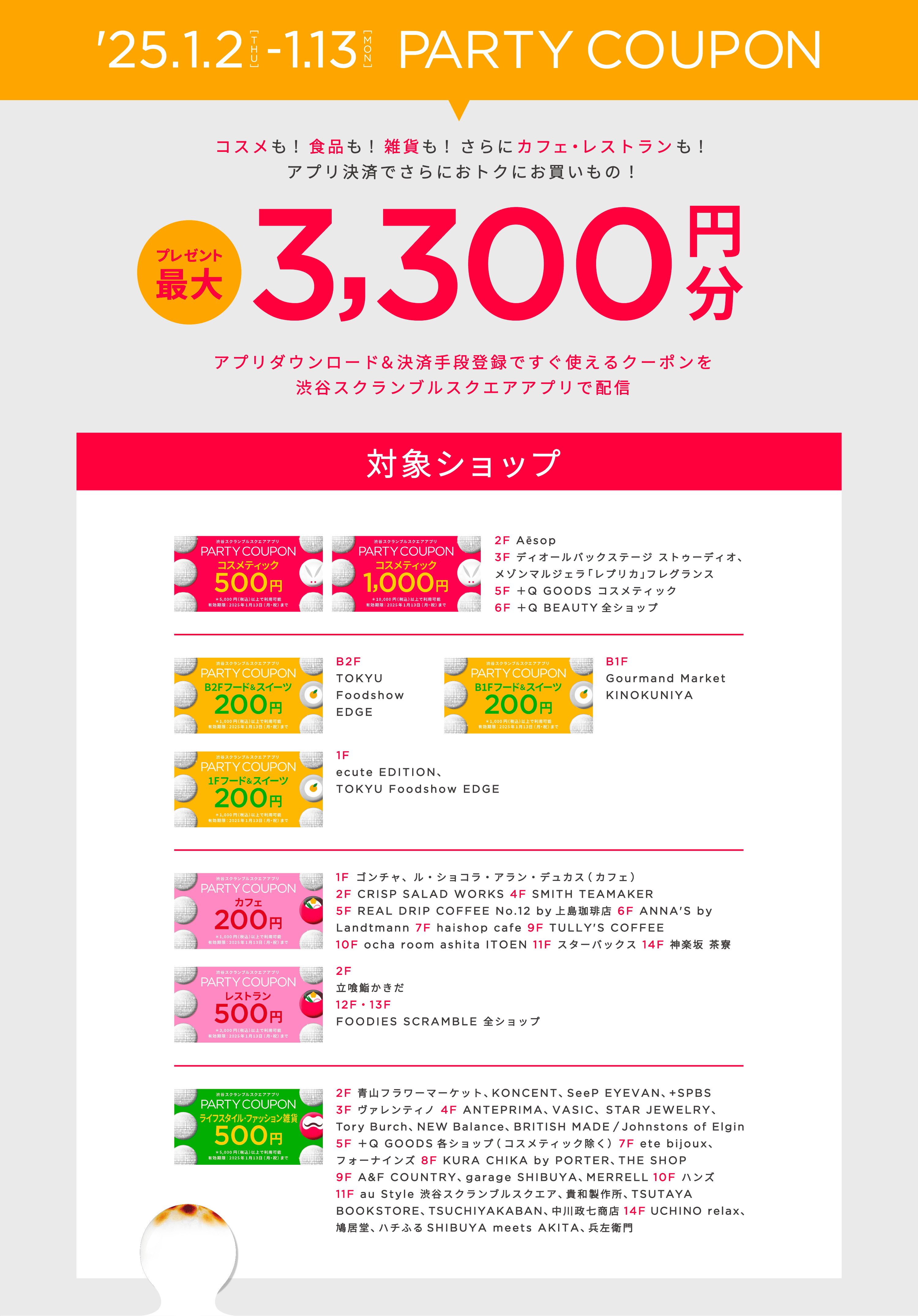 25.1.2 THU - 1.13 MON PARTY COUPON